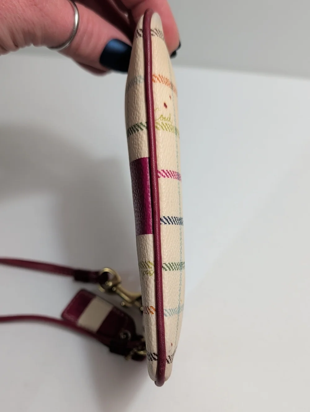 Vintage Coach Heritage Tattersall Wristlet